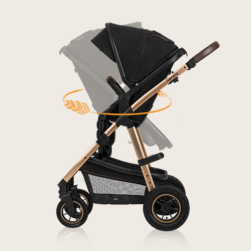 lionelo Amber 2 w 1 Black Silver — Wózek wielofunkcyjny